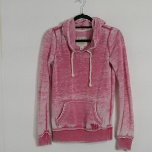 Billabong Womens Hoodie‎ S Pink Pullover Acid Wash Burnout Beachy Surf Skate Y2K